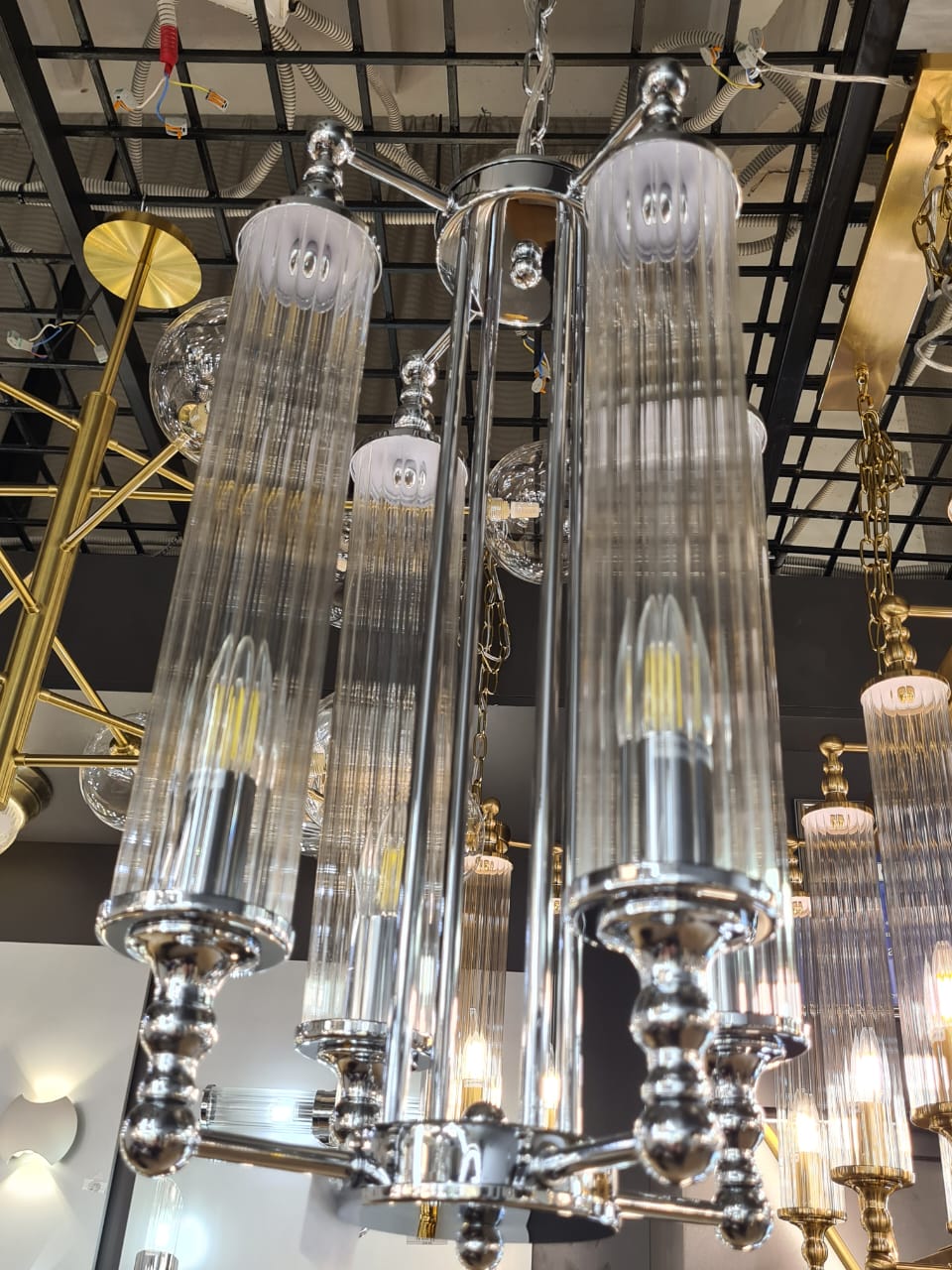 подвесная люстра crystal lux tomas sp4 chrome