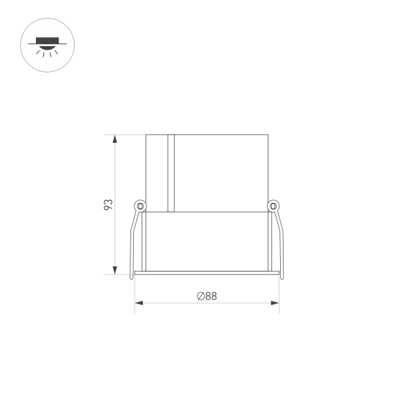 встраиваемый светильник arlight ms-atlas-built-r90-25w warm3000 035457