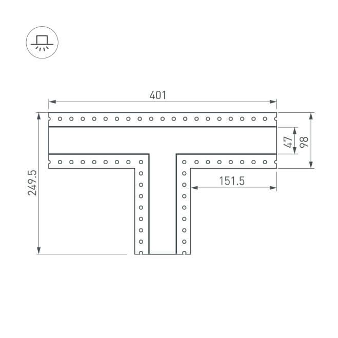 коннектор t-образный arlight sl-linia45-fantom 030107