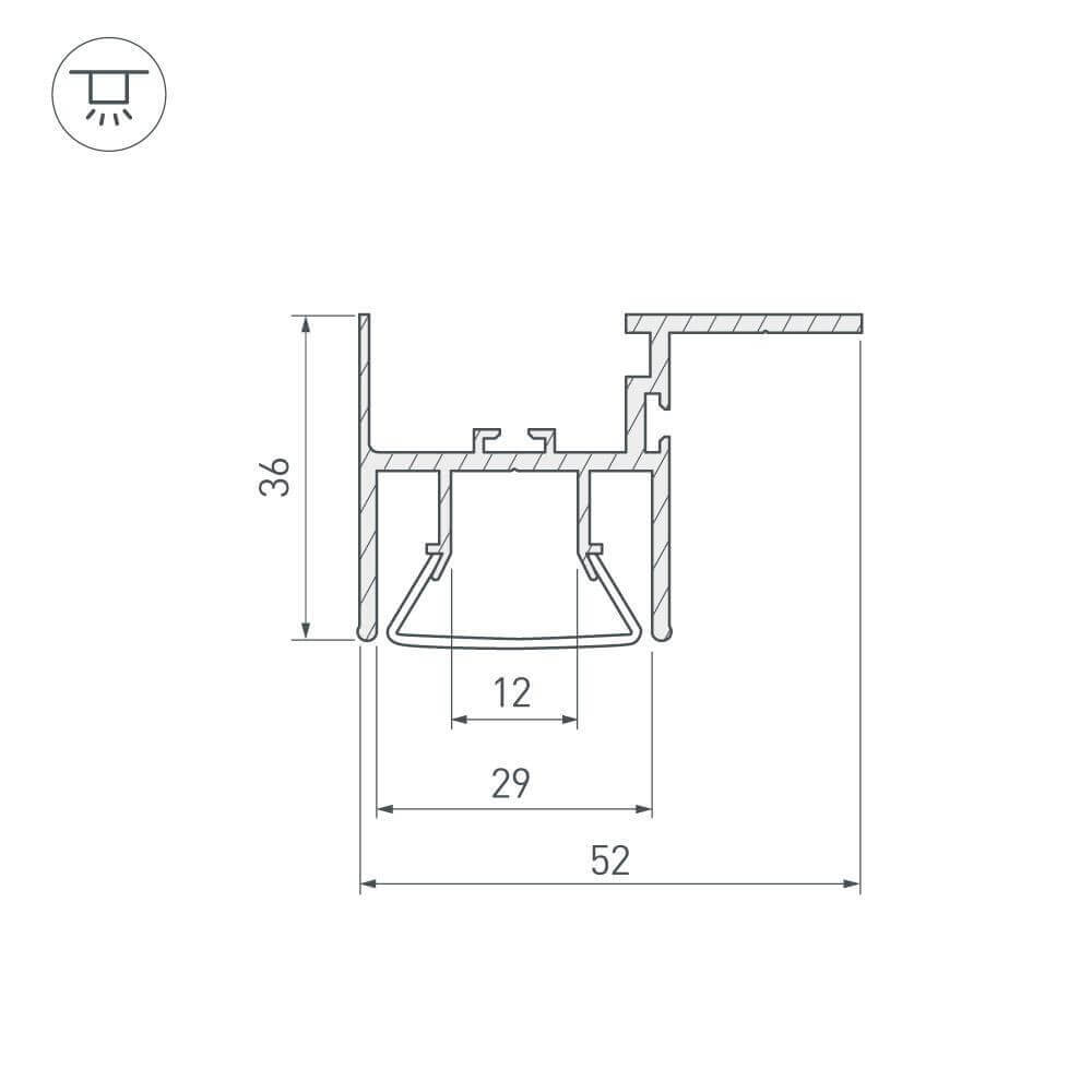 профиль arlight foled-ceil-side-2000 023864