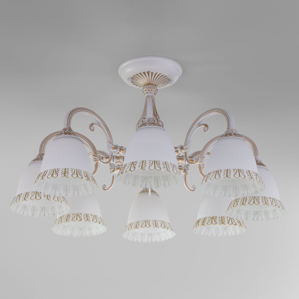 люстра на штанге eurosvet 60107/8 белый с золотом