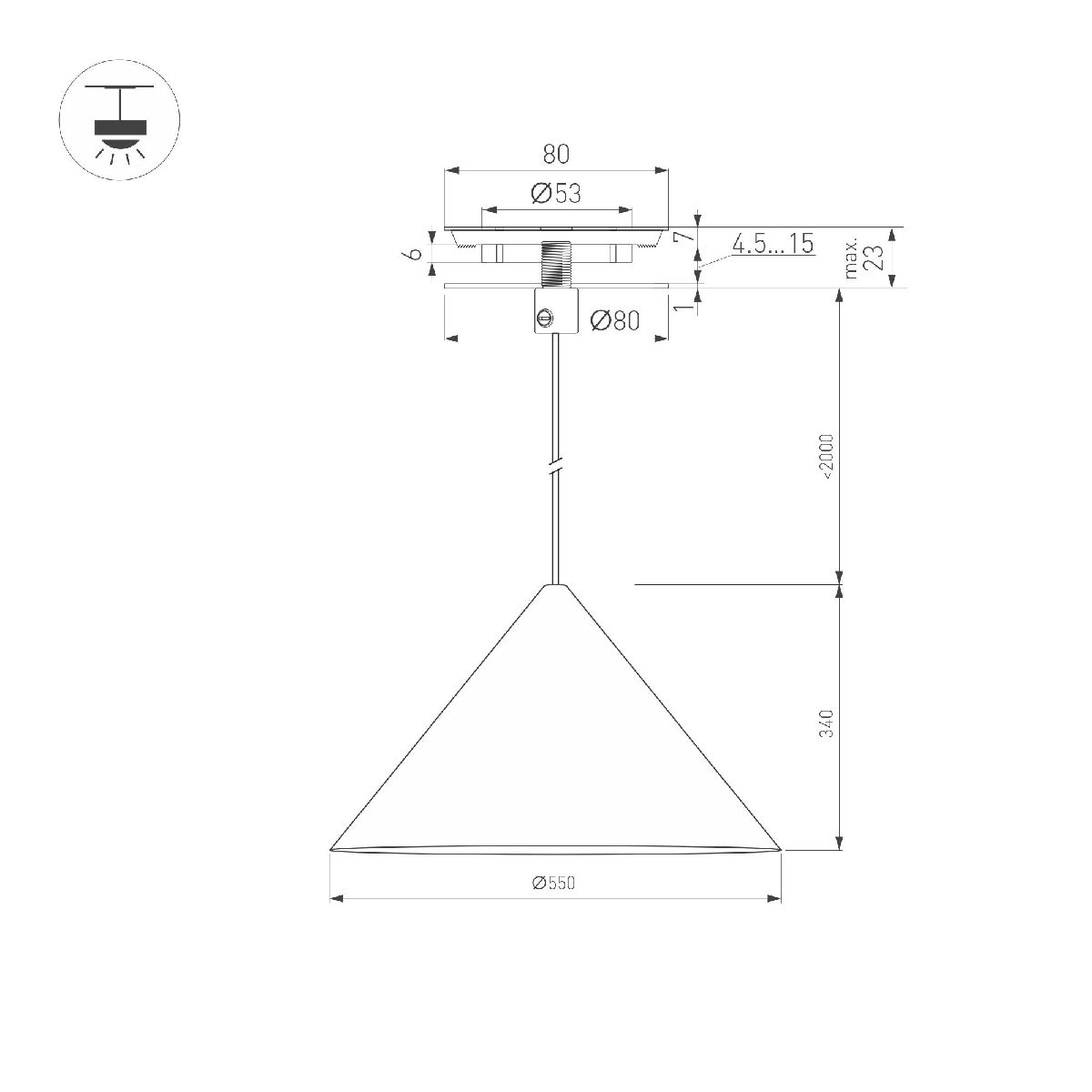 подвесной светильник arlight sp-makoto-r550-14w warm2700 054401