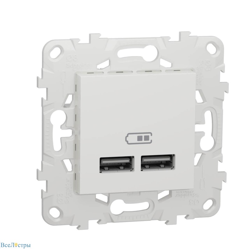 розетка компьютерная usbx2 schneider electric unica new nu541818