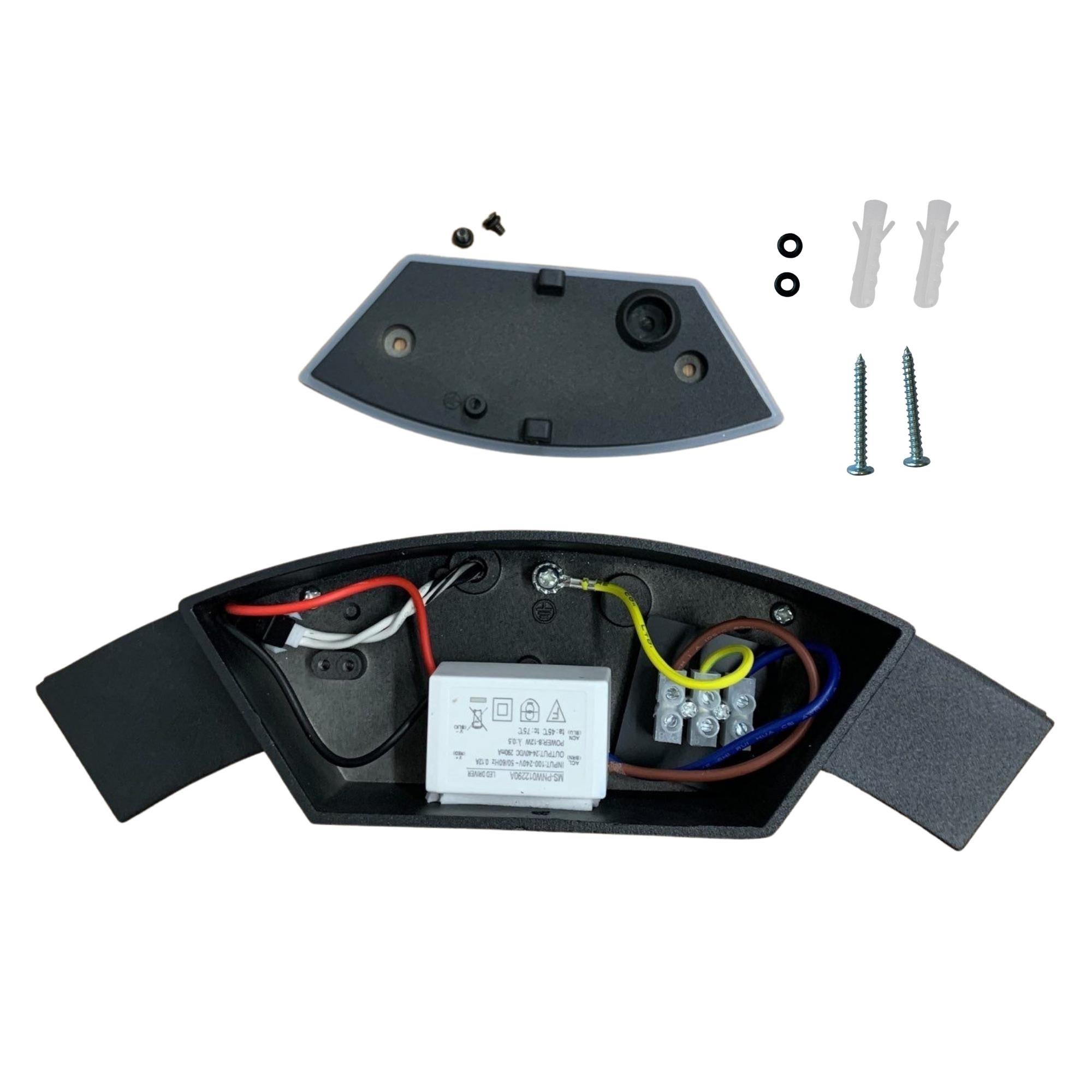 уличный настенный светильник uniel ulu-s72a-14w/4000k ip65 black ul-00009355