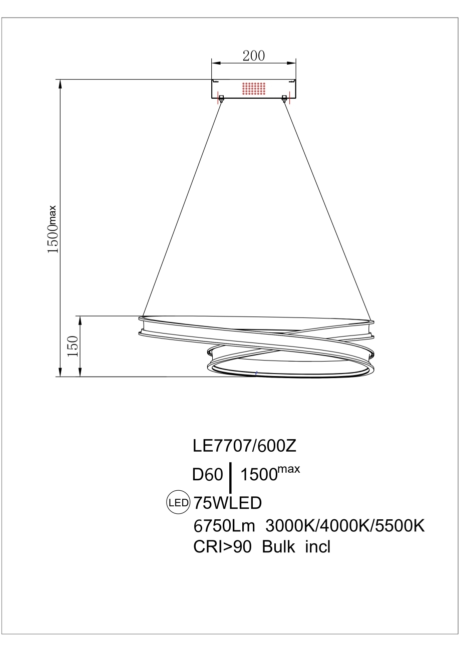 подвесная люстра aida le7707/600z gold