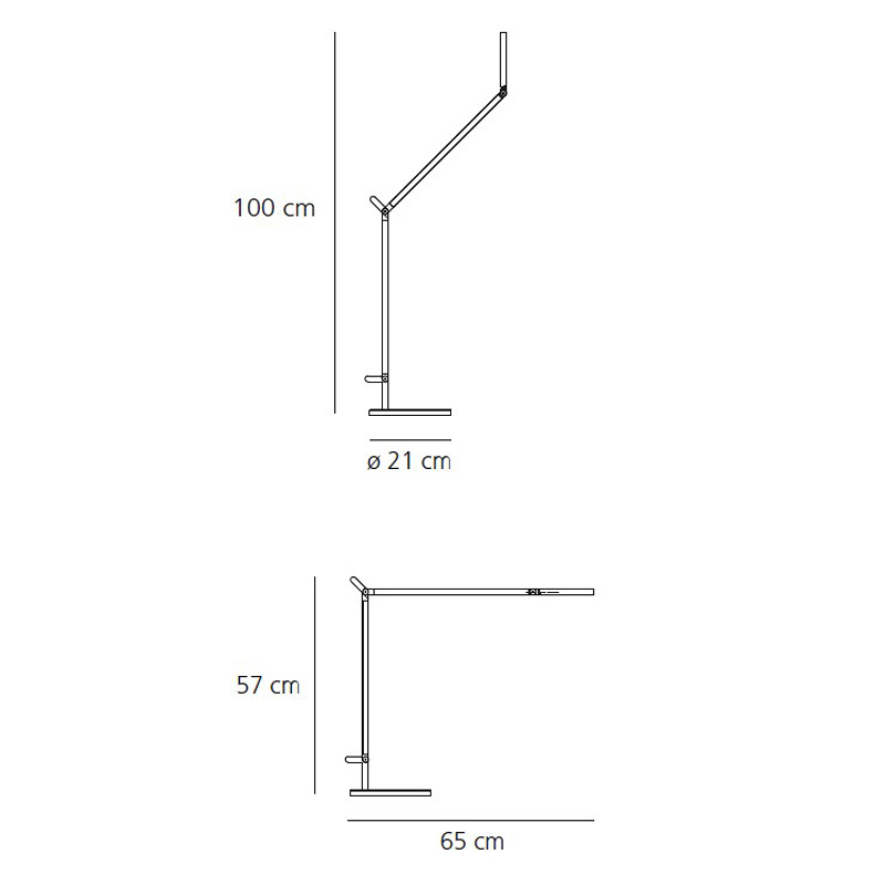 настольная лампа demetra move 3000k grey artemide
