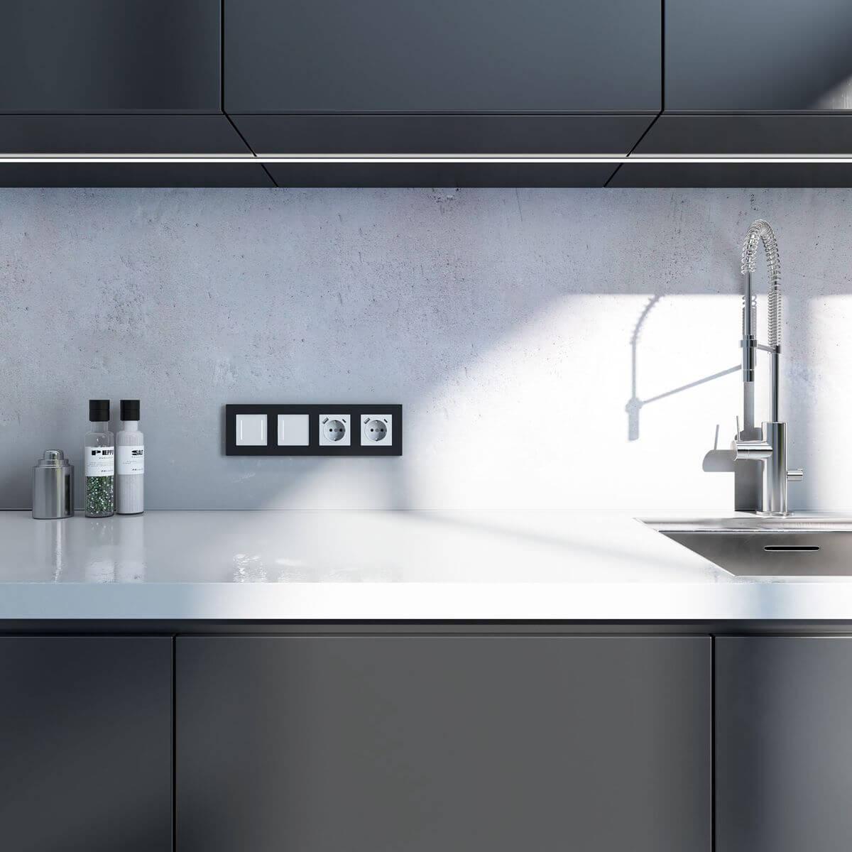 рамка на 4 поста werkel slab черный матовый w0042908 4690389193477