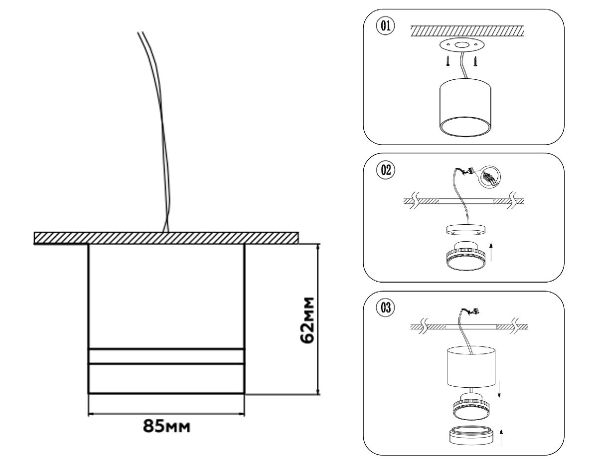накладной светильник ambrella light techno spot gx standard tech tn5245