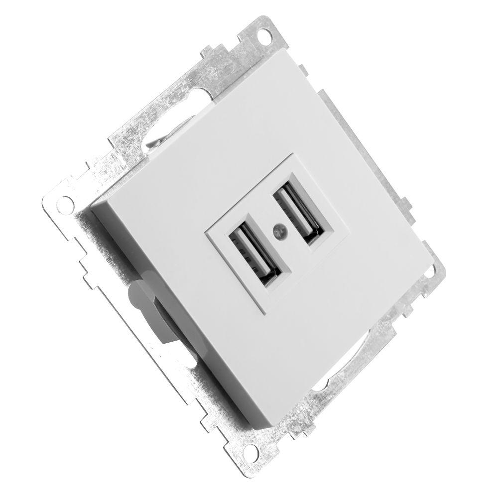 розетка 2хusb stekker катрин белый gls10-7115-01 39686