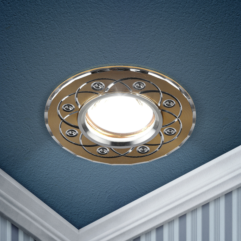 встраиваемый светильник эра kl40 sl/gd/1 б0049567