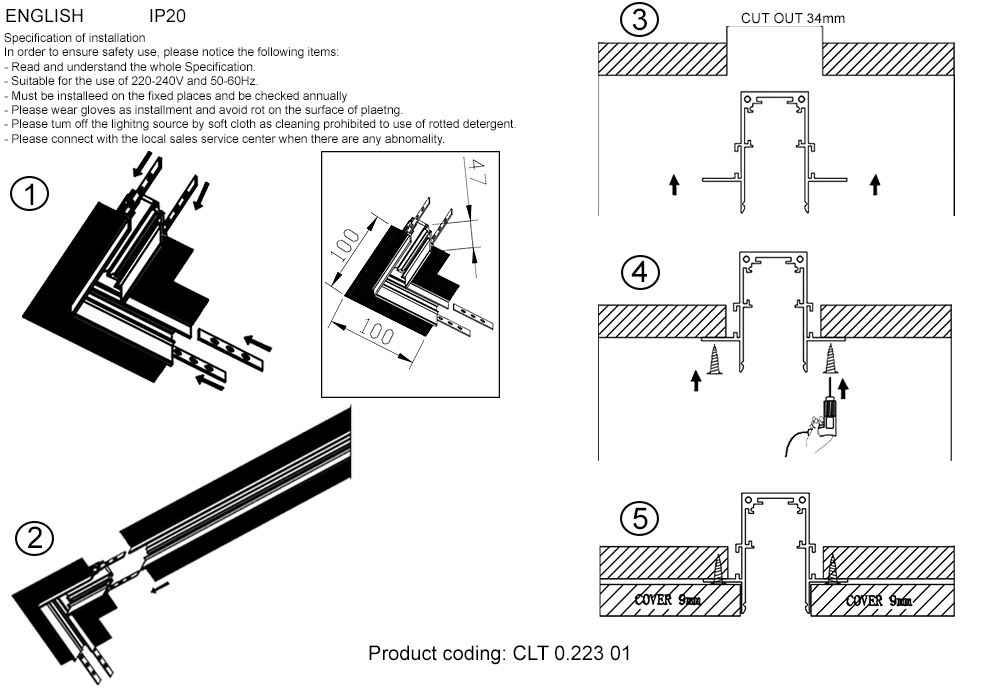 соединитель угловой crystal lux clt 0.223 01 wh