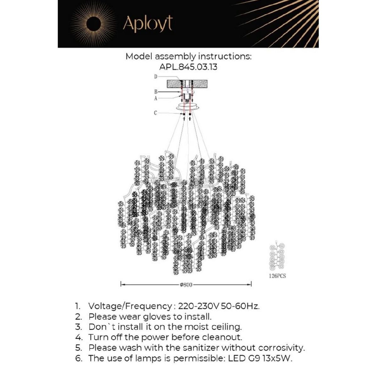 подвесная люстра aployt aurora apl.845.03.13