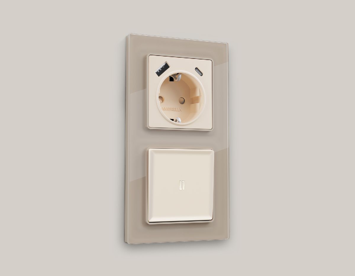 комплект механизма 1-кл выключателя с подсветкой ambrella volt alfa ma322015