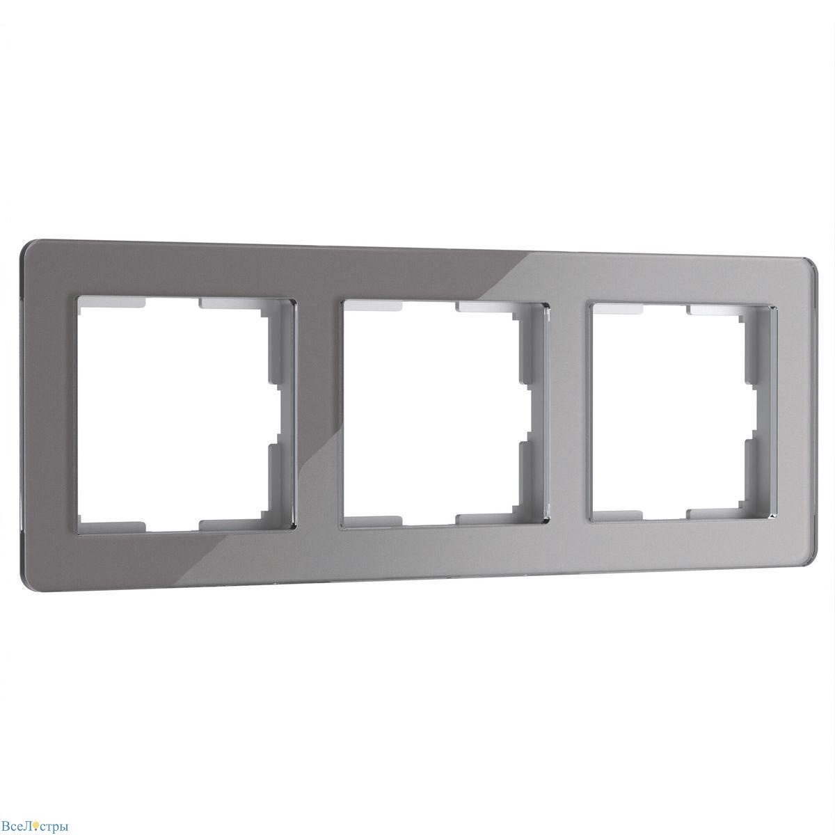 рамка werkel acrylic на 3 поста графит w0032704 4690389184895