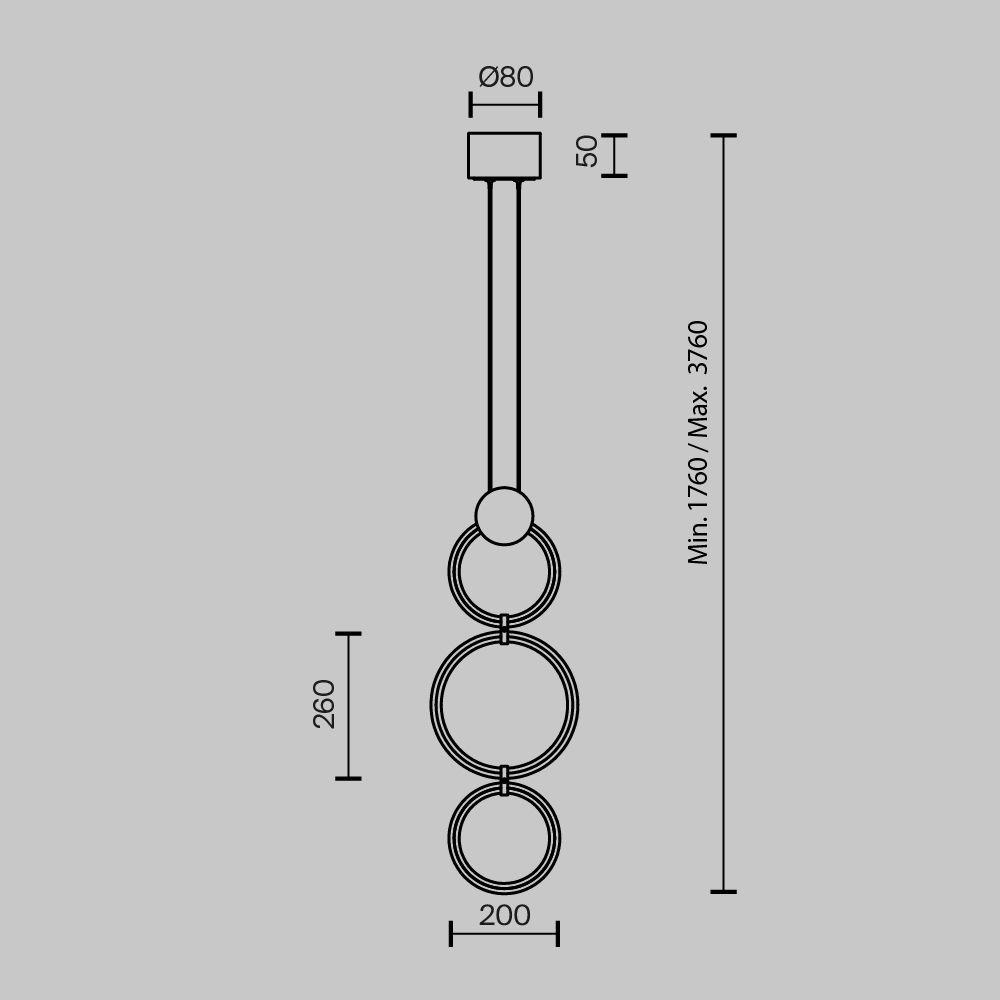 подвесной светодиодный светильник maytoni link mod357pl-l20bs3k