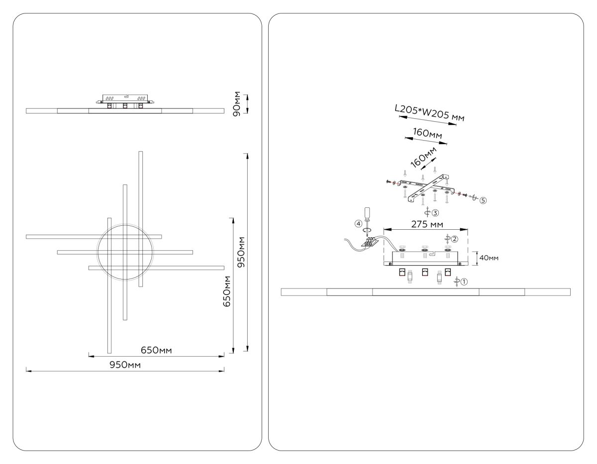 потолочный светильник ambrella light comfort linetech fl6285