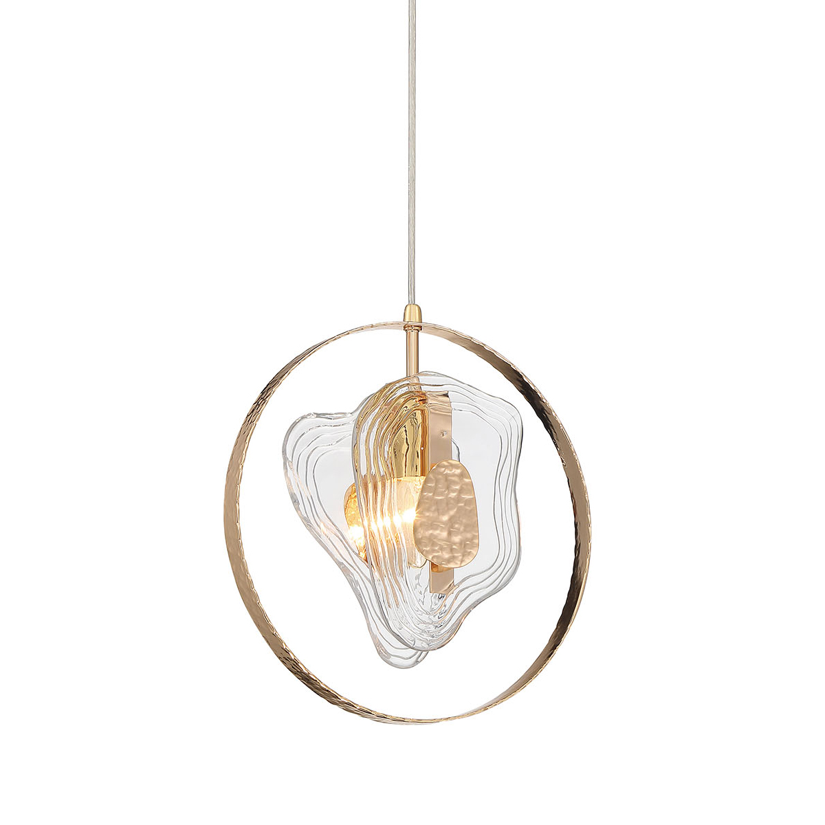 подвесной светильник delight collection cowley p60669-1 gold/clear