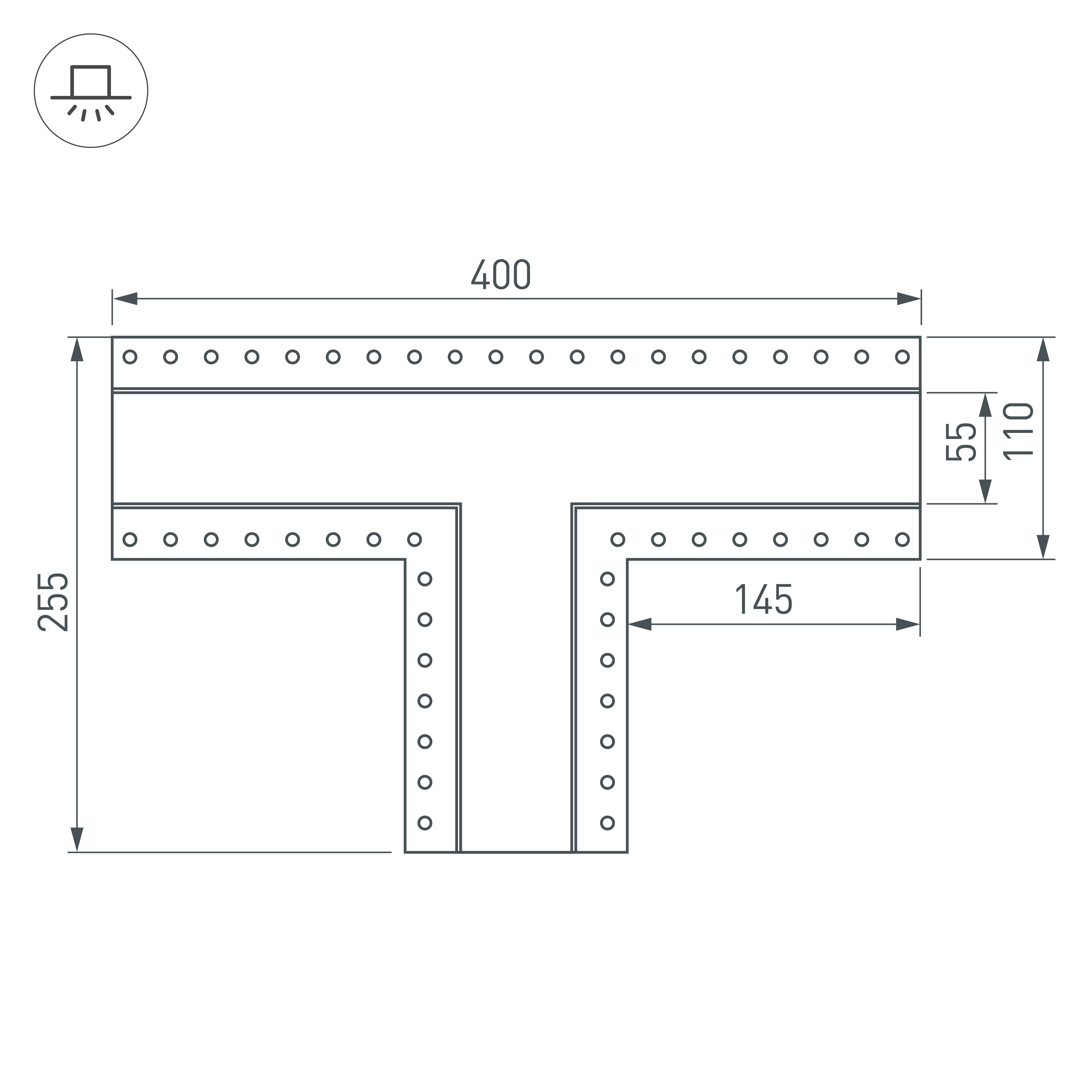 тройник arlight sl-linia55-fantom 030133