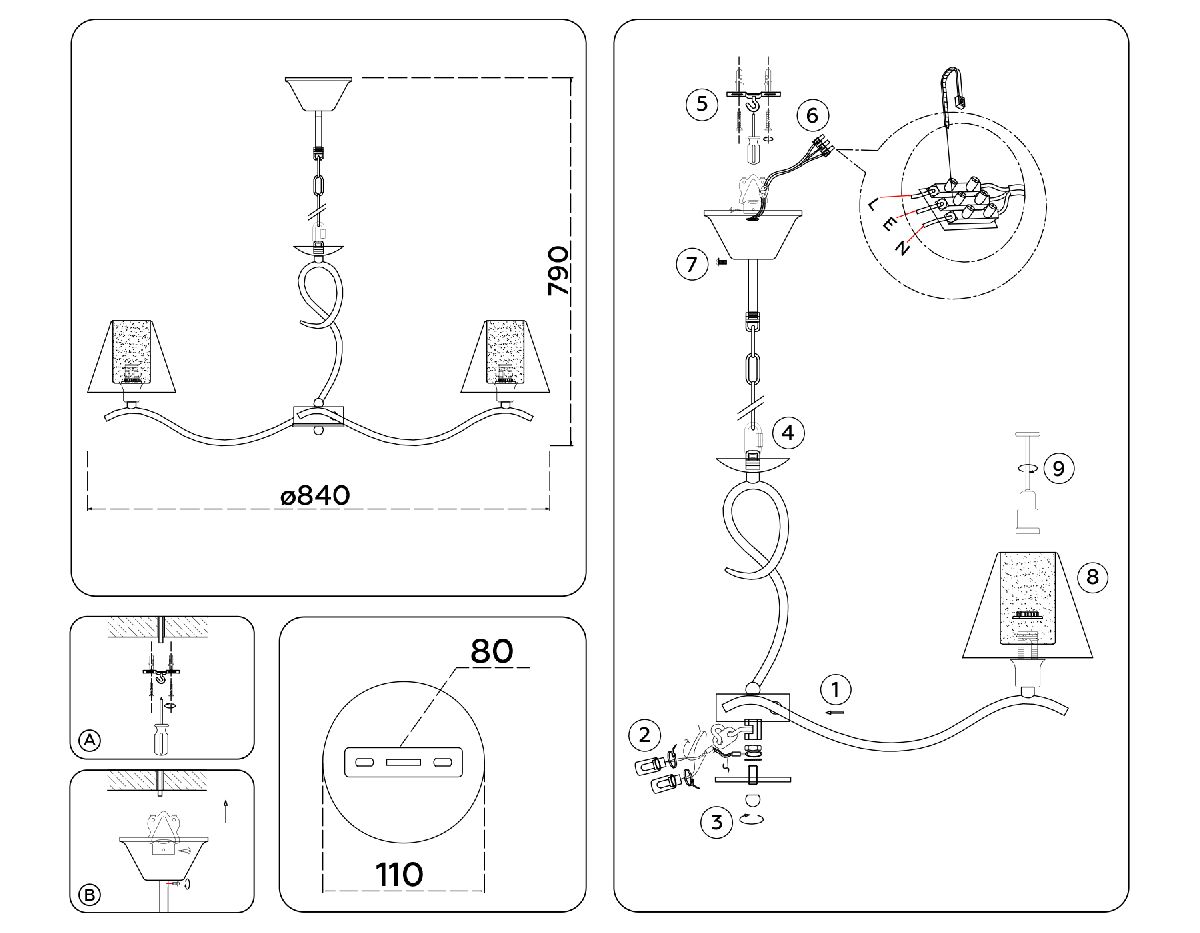 подвесная люстра ambrella light high light modern lh57083