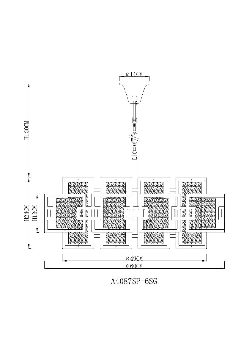 подвесная люстра arte lamp blake a4087sp-6sg