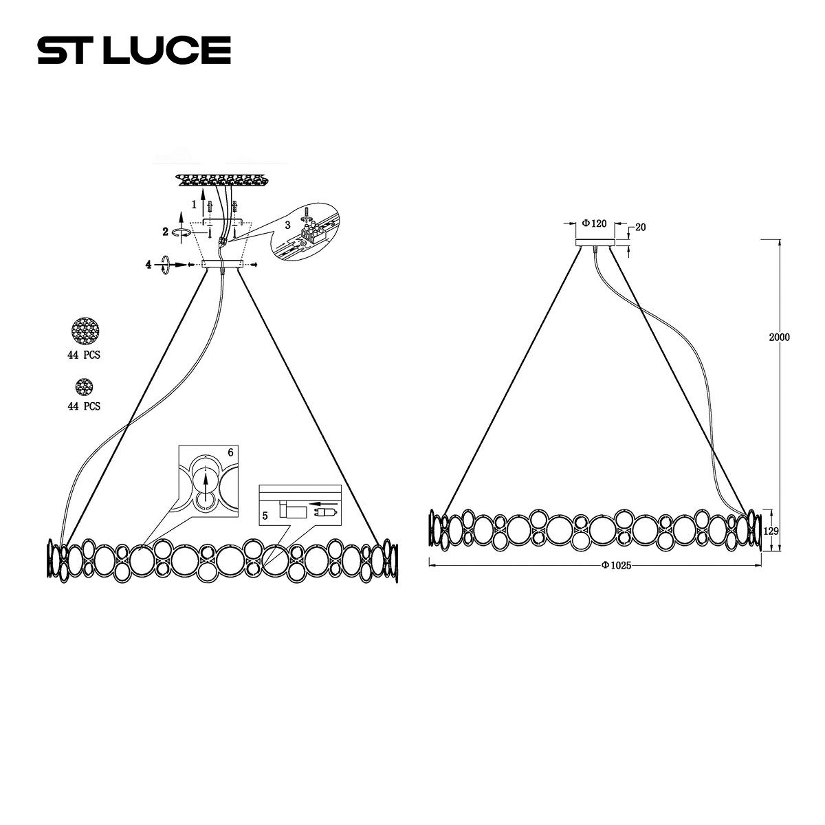 подвесная люстра st luce swatch sl6133.313.16