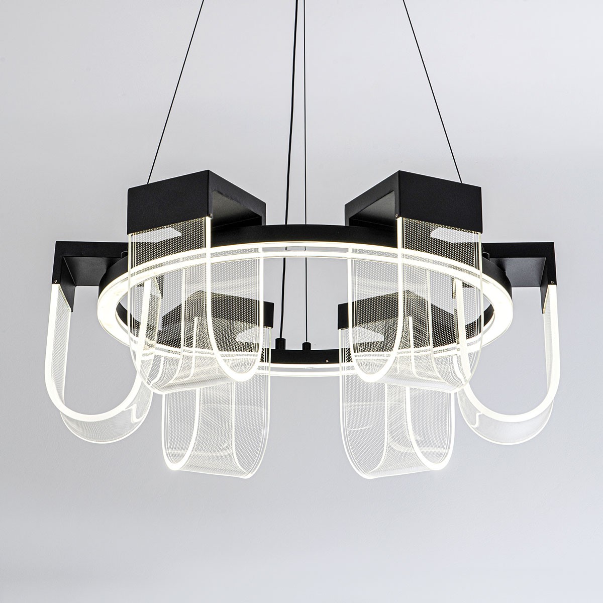 подвесная люстра led4u l7707-600 bk