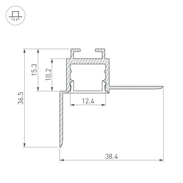 профиль arlight arh-ceil-s16-fantom-edge-2000 anod 034979