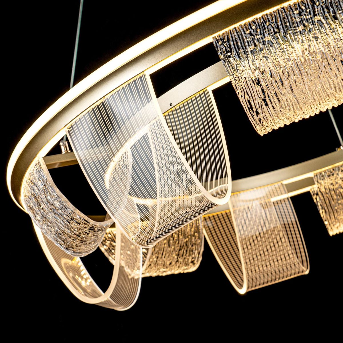 подвесная люстра led4u l7706-800 gd