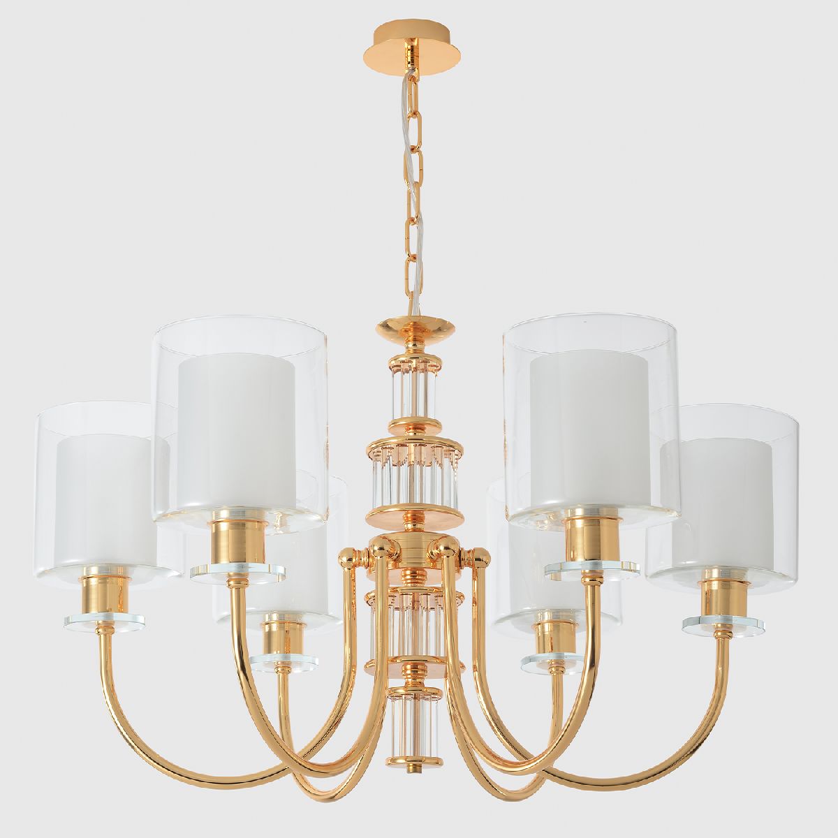 подвесная люстра crystal lux elena sp6 gold