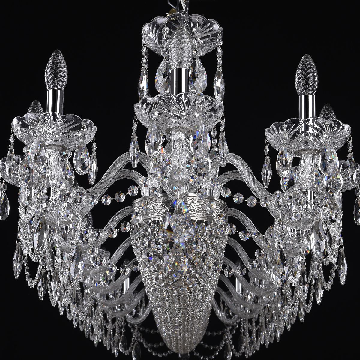 подвесная люстра bohemia ivele crystal 1453/18/195/1500 ni