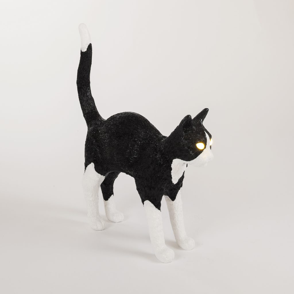настольная лампа jobby the cat black and white seletti