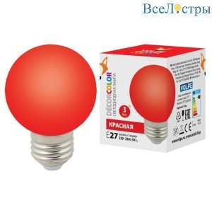 LED-G60-3W/Red/E27/FR/С