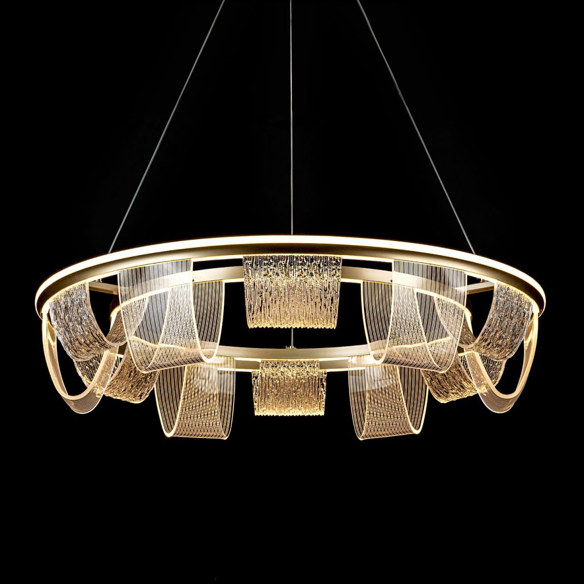 подвесная люстра led4u l7706-800 gd