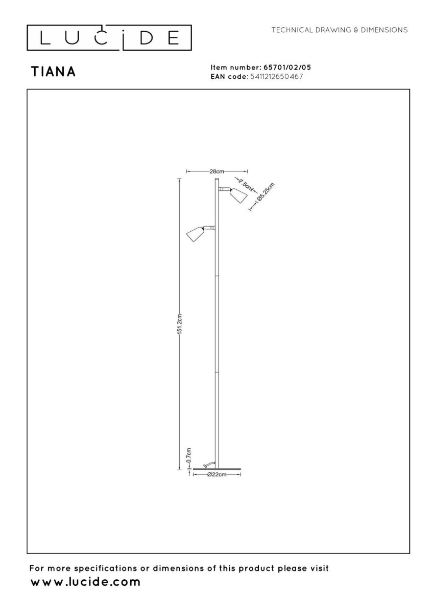 торшер lucide tiana 65701/02/05