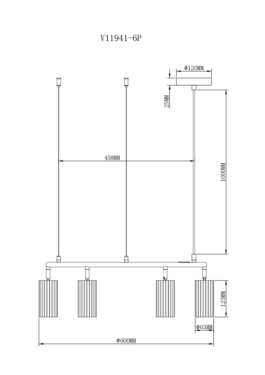 подвесная люстра moderli cora v11941-6p