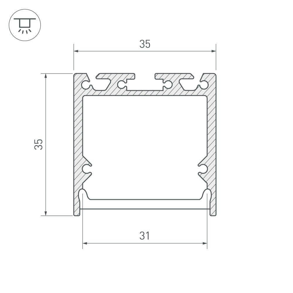 профиль arlight sl-line-3535-2000 anod 019306