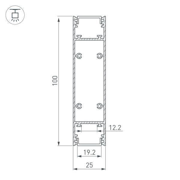 профиль arlight sl-line-2522-2500 black 033735