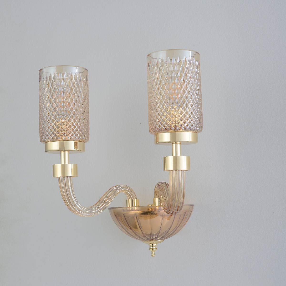 бра crystal lux silvestro ap2 amber