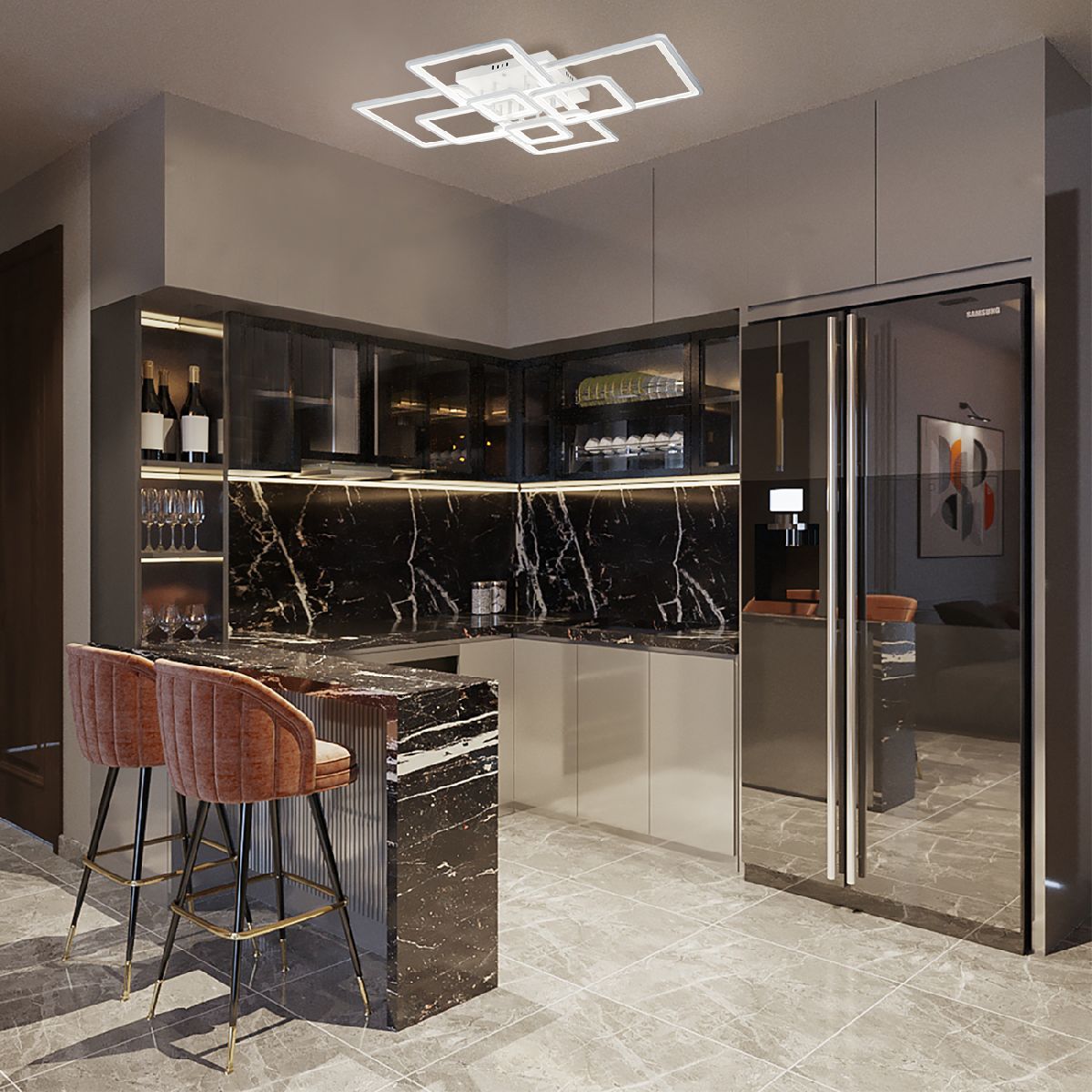 потолочная люстра escada plain 10286/8led