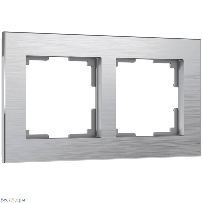 рамка на 2 поста werkel aluminium алюминий w0021706 4690389158032