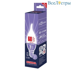 LED-CW37-7W/6500K/E14/FR/NR