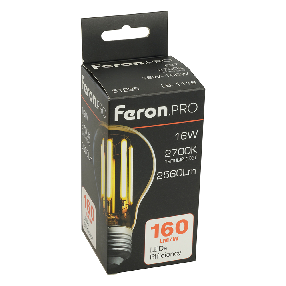 светодиодная лампа feron lb-1116 e27 16w 2700k 51235
