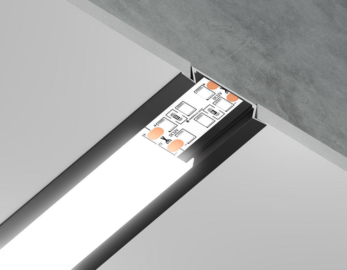 встраиваемый профиль с рассеивателем ambrella illumination gp1100bk