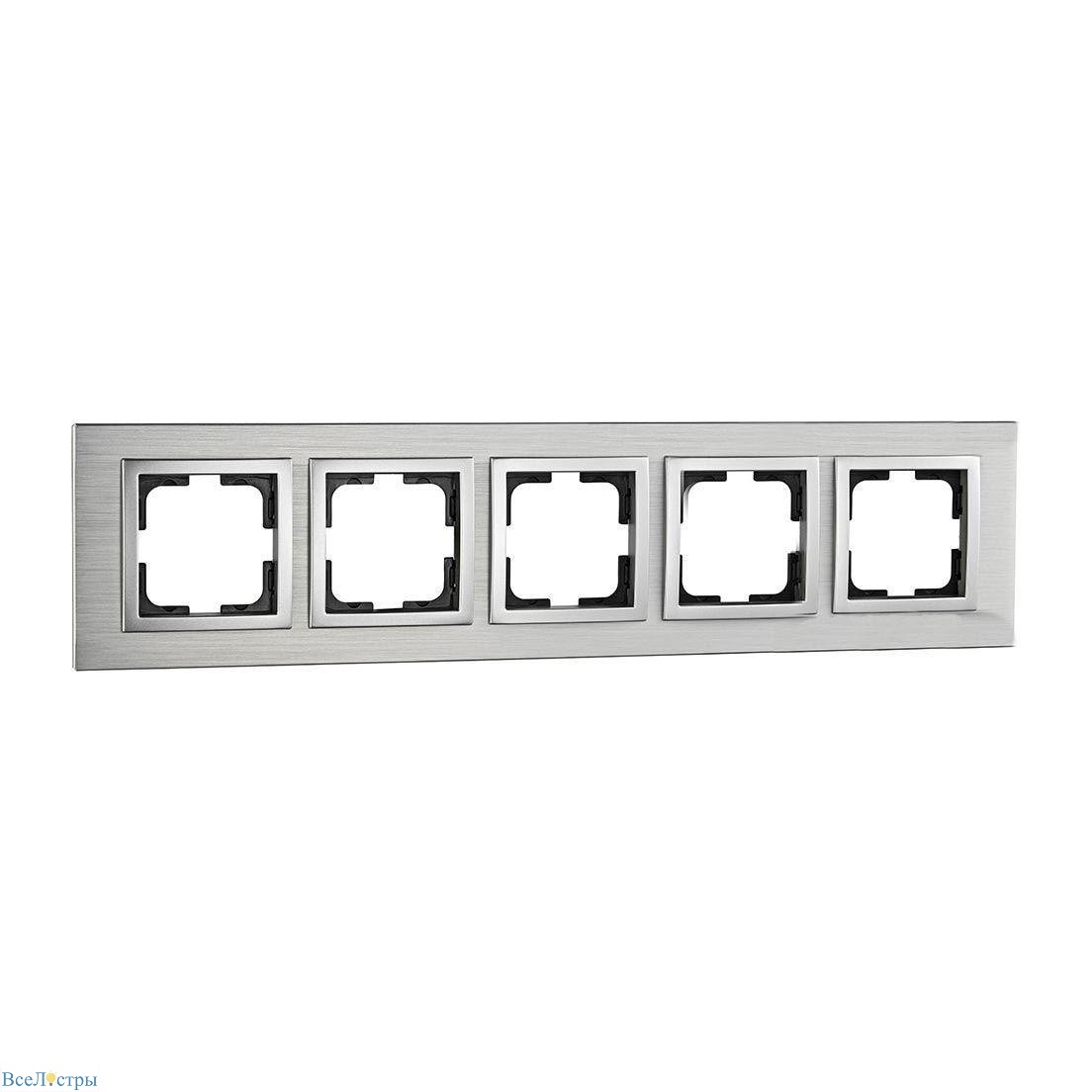 рамка 5-постовая mono electric style aluminium серебро 107-800000-164