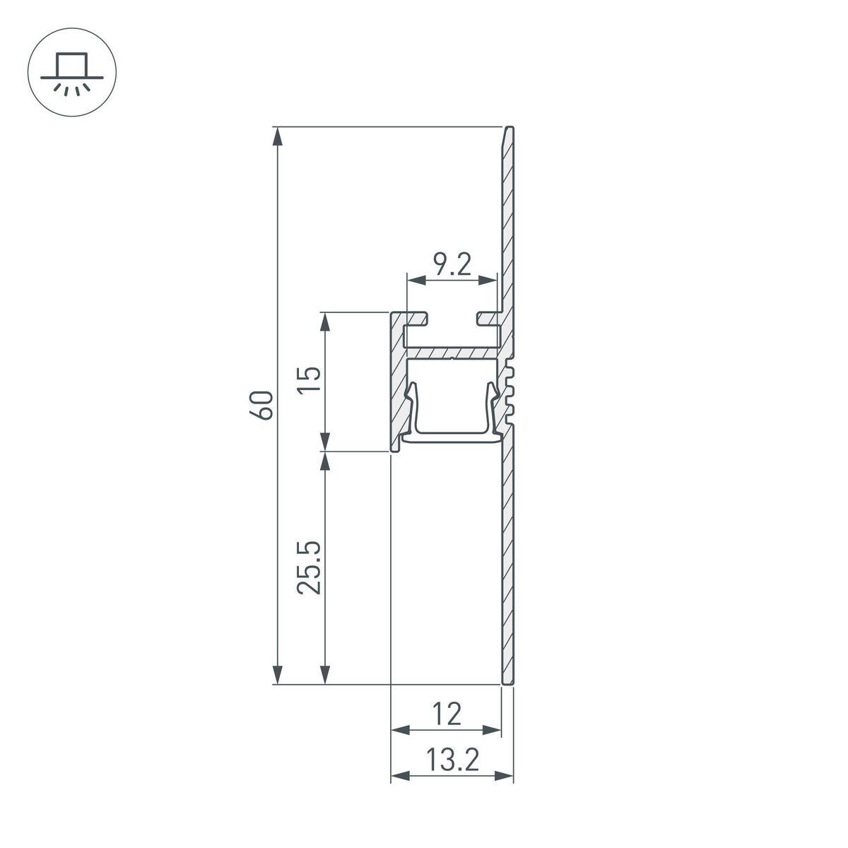 профиль arlight arh-plintus-fantom-2000 black 038550