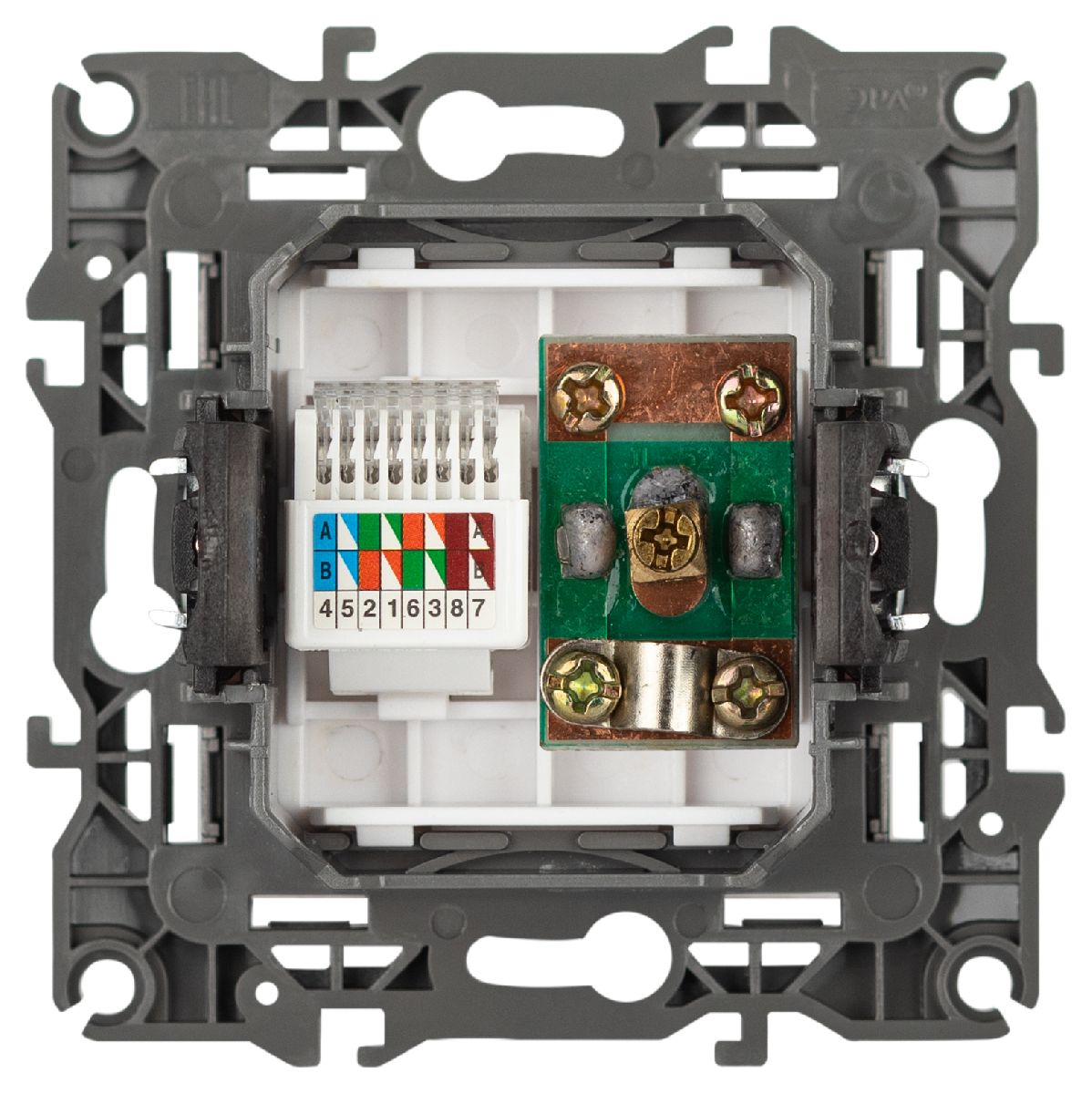 розетка комбинированная rj45+tv эра 12-3110-16 б0065646