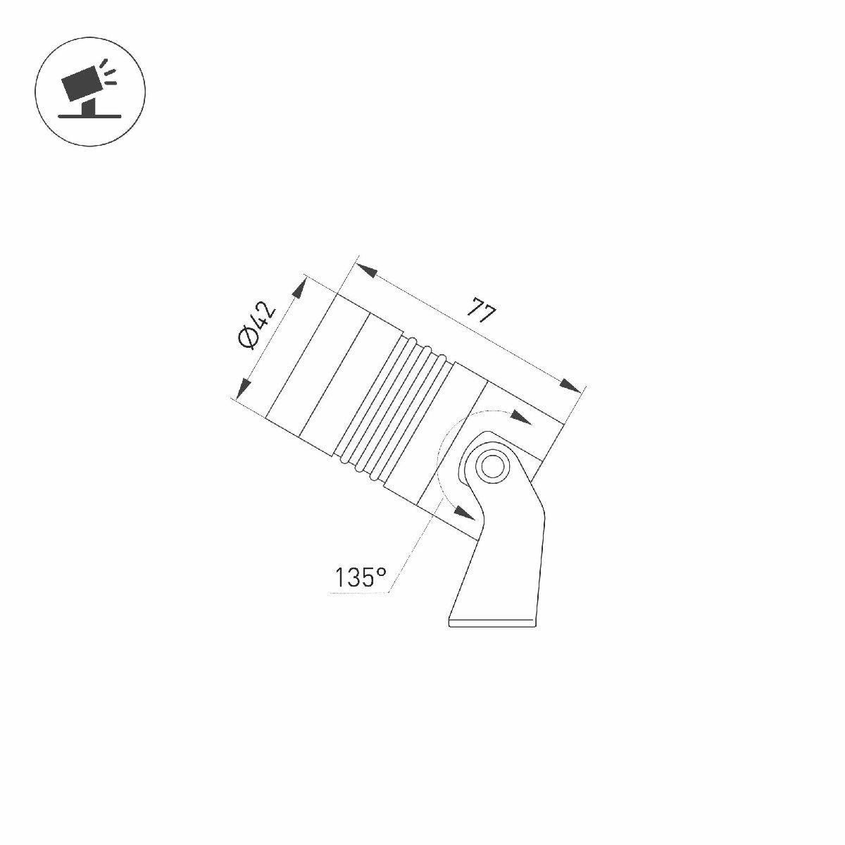 прожектор arlight alt-ray-r42-5w warm3000 (ral 6010, 25 deg, 230v) 042661