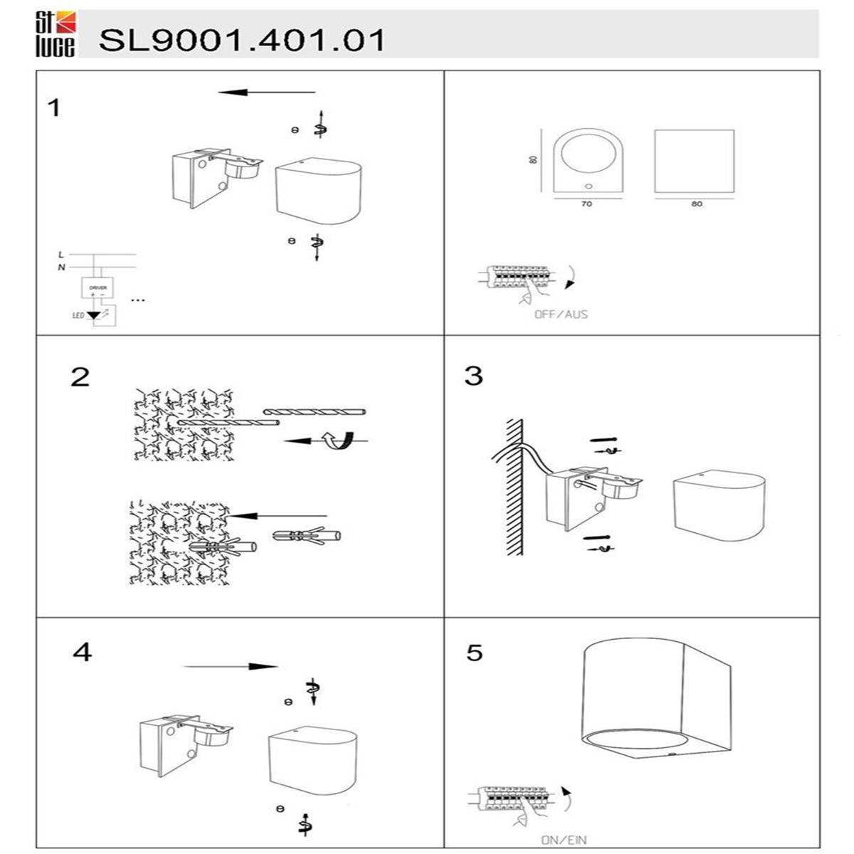 уличный настенный светильник st luce borgo sl9001.401.01