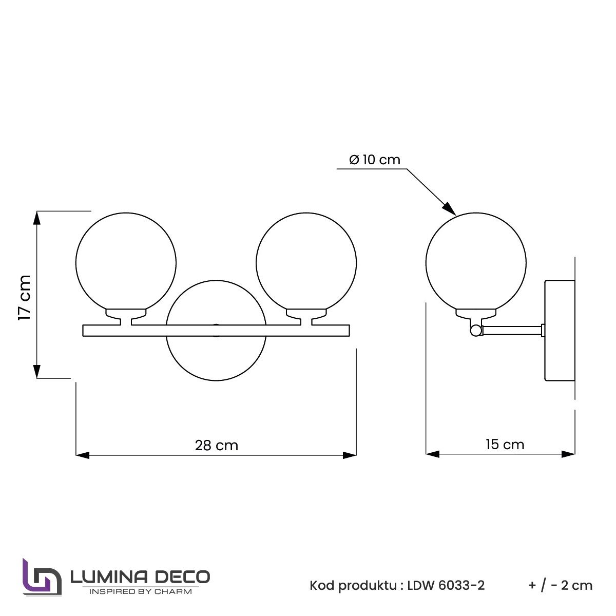 бра lumina deco marsiada ldw 6033-2 md