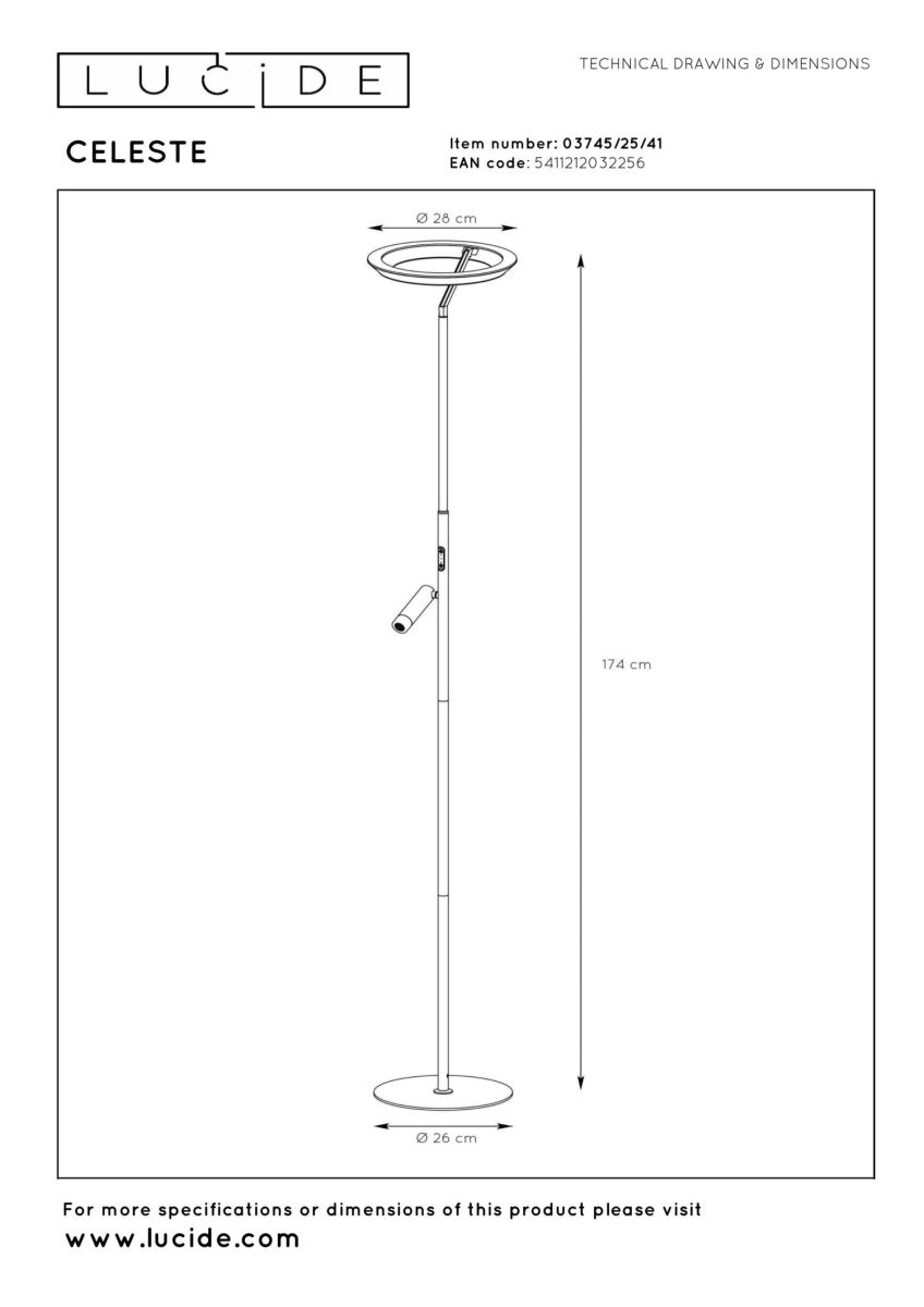 торшер lucide celeste 03745/25/41